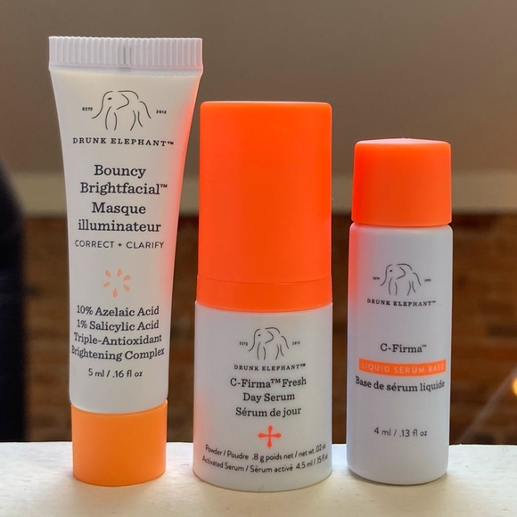 ✨DRUNK ELEPHANT✨Bundle of Minis - Bouncy Brightfacial & C-Firma Serum + Base - Picture 3 of 16